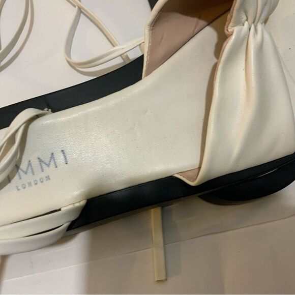 Simmi London Naeva tie ankle flatform sandals in white size 9 - Picture 6 of 10